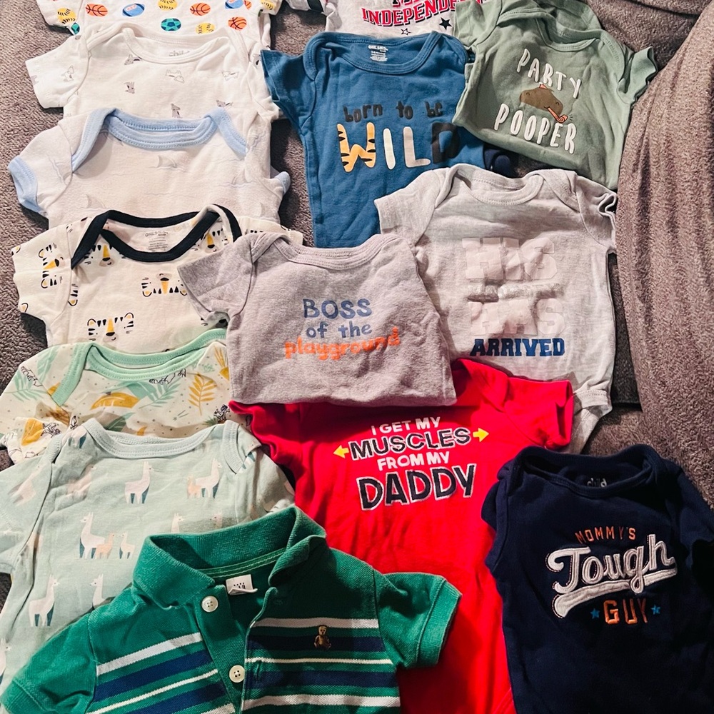 Blue and Gray Kids Shirt Set